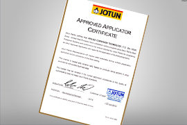 JOTUN Approved Applicator Certificate<br /><br />