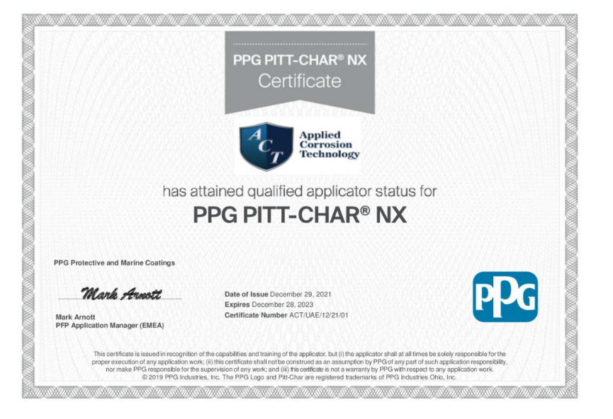 PPG Applicator Certificate<br /><br />